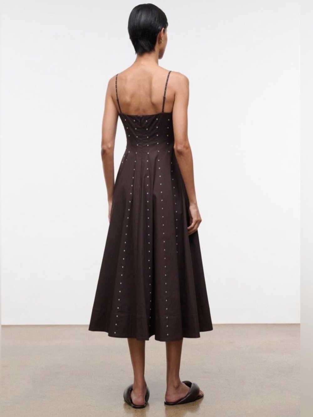 STAUD Wylie Stud Sleeveless Midi Dress - Picture 2 of 6